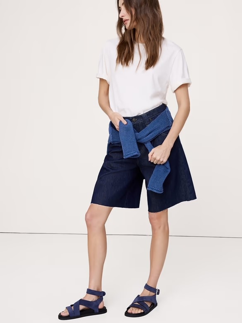 Banana Republic Navy Ankle Strap Sandal ** Heads Up Anthropologie Girls**